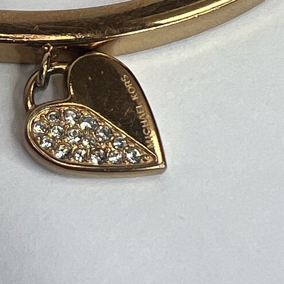 Michael Kors Gold Heart Charm Bangle Bracelet - Picture 6 of 8